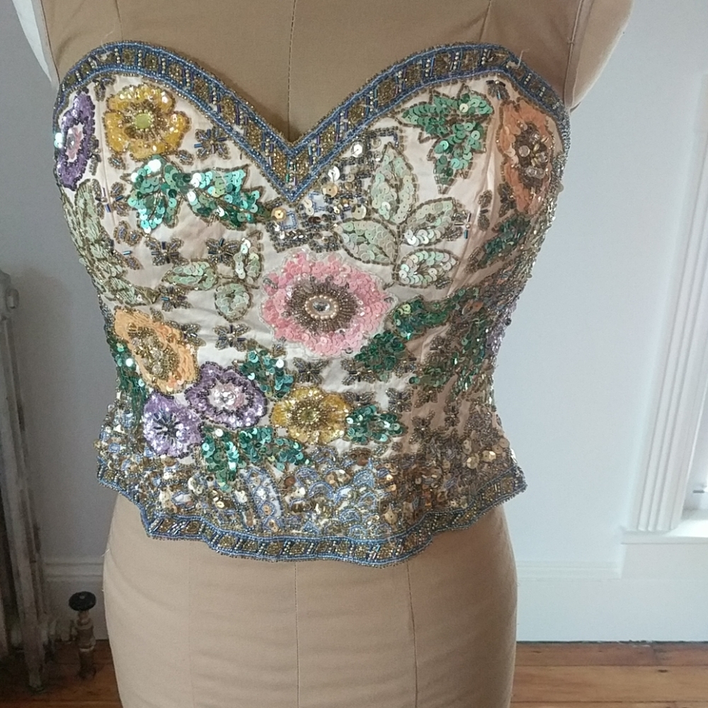 Oleg Cassini for Neiman Marcus beaded bustier